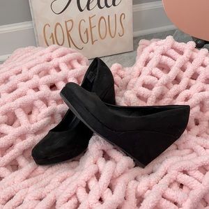 Black Suede Apt9 Wedge Heels